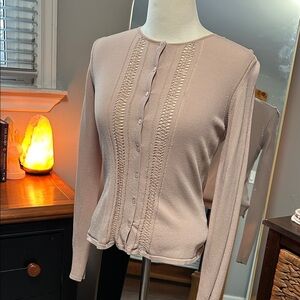 JACOB Blush Knit Button-Front Sweater | Size S/P